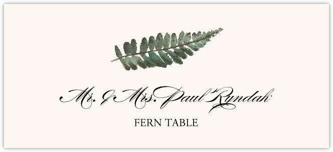 Fern Colorful Leaf  Place Cards
