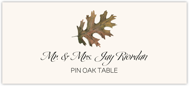 Pin Oak Colorful Leaf  Place Cards
