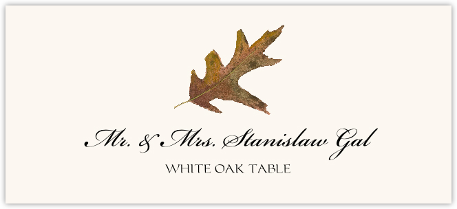 White Oak Colorful Leaf  Place Cards