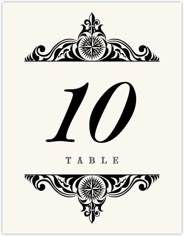 Compass North  Table Numbers