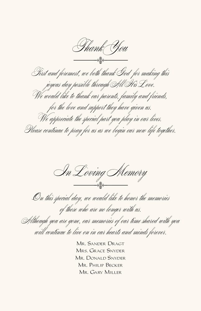 Constitution Flourish Birds  Wedding Programs