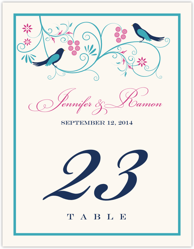 Leah and Luna  Table Numbers