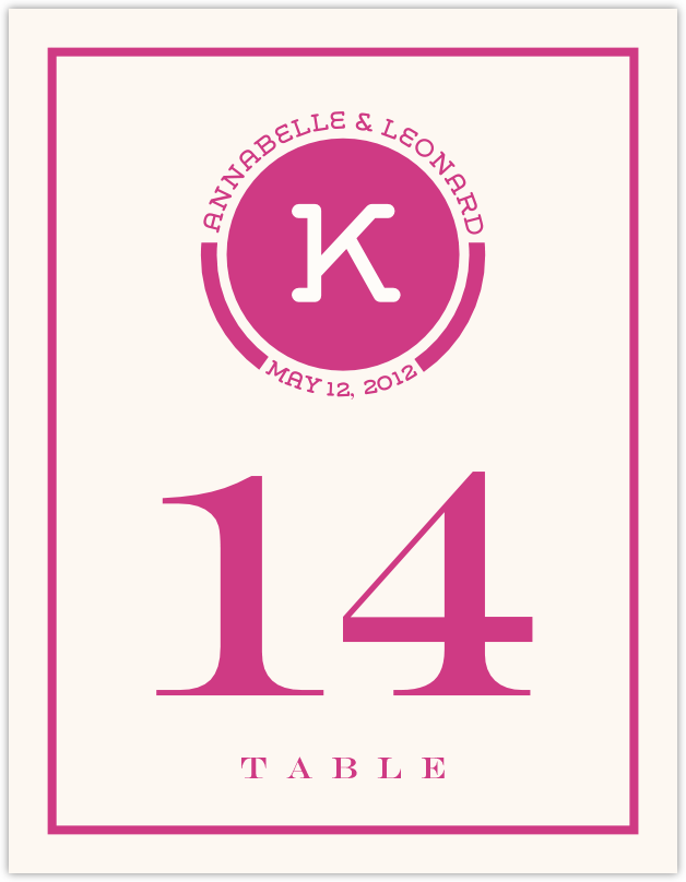 Contemporary Monogram 02  Table Numbers