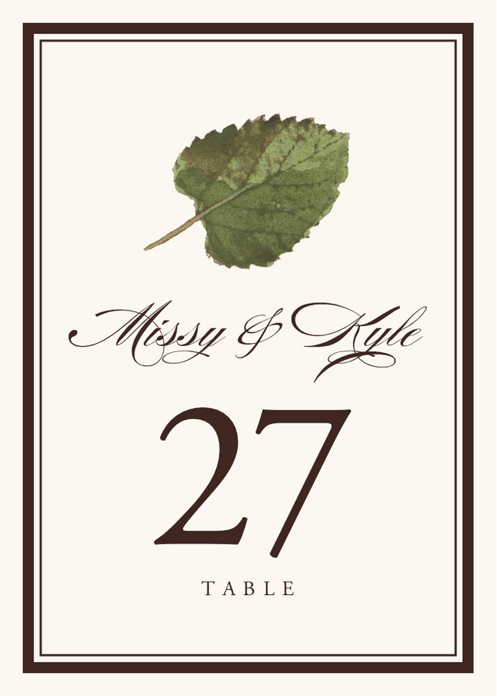 Colorful Leaves Assortment 01  Table Numbers
