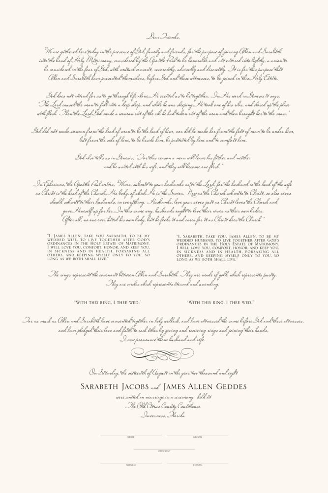 Courthouse Wedding  Wedding Certificates