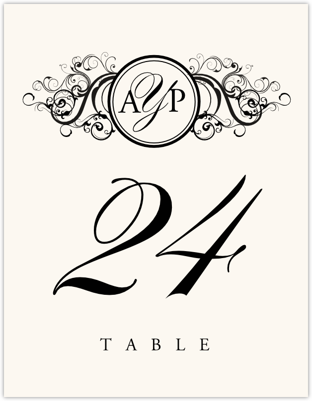 Curly Sue  Table Numbers
