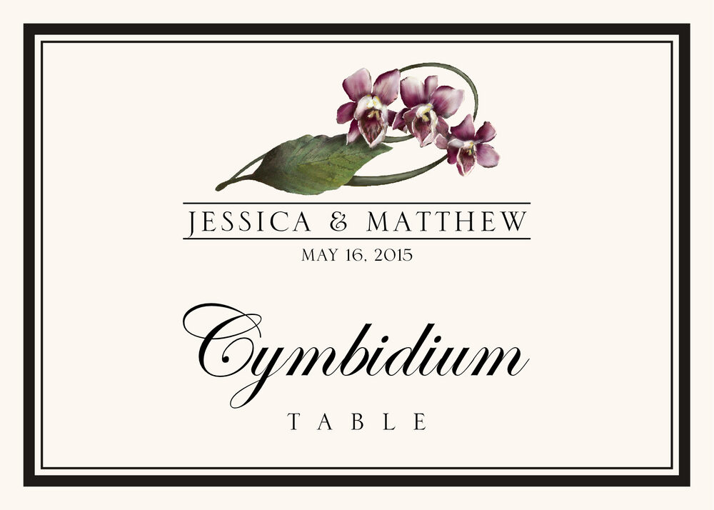Assorted Flowers and Monogram  Table Names