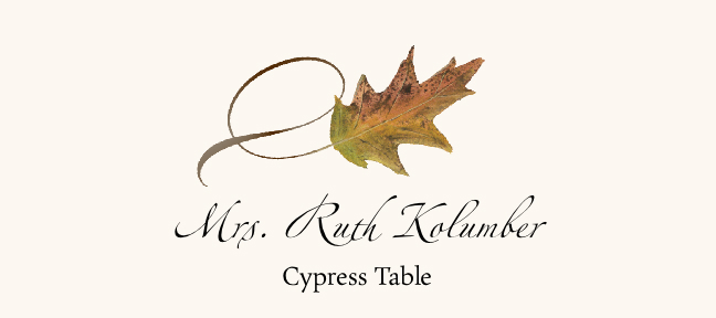 Assorted Twisty Leaves  Place Cards