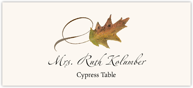 Assorted Twisty Leaves  Place Cards