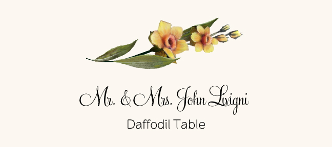 Assorted Flowers  Place Cards