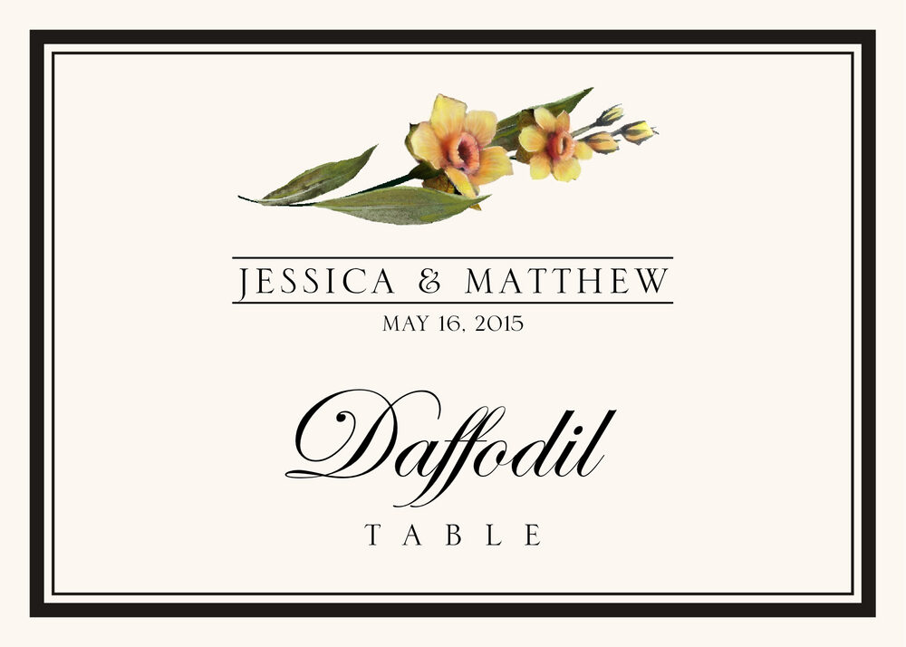 Assorted Flowers and Monogram  Table Names