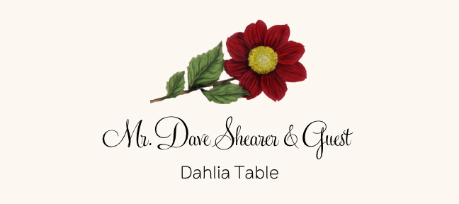 Assorted Flowers  Place Cards