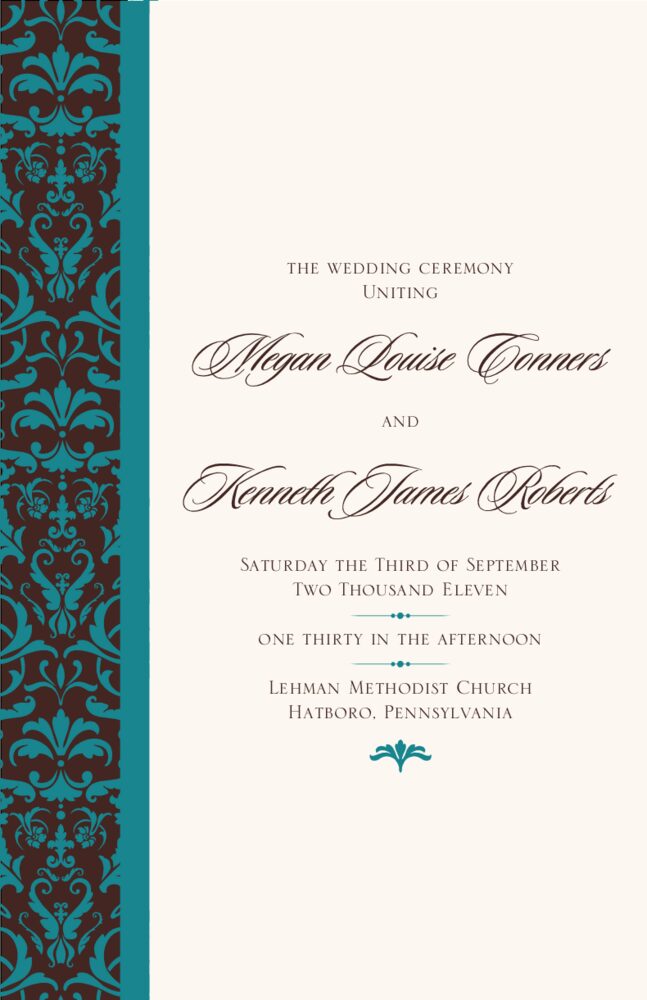 Daily Damask  Wedding Programs