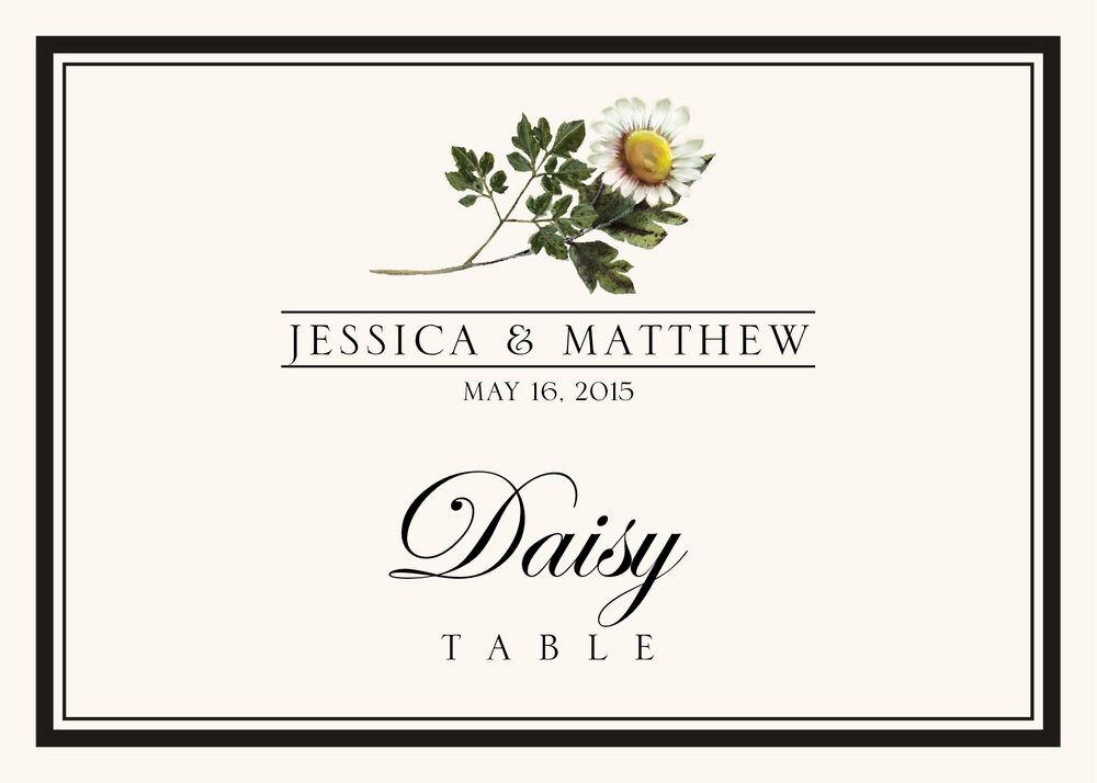 Assorted Flowers and Monogram  Table Names