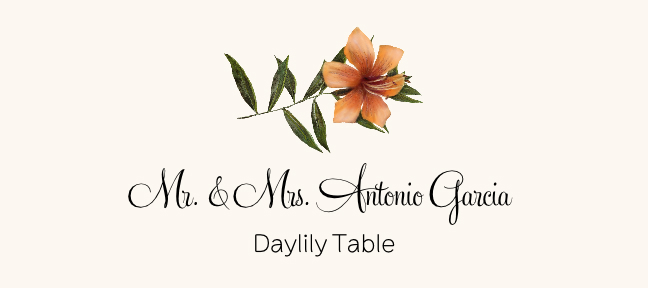 Assorted Flowers  Place Cards