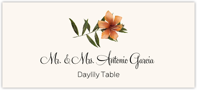 Assorted Flowers  Place Cards