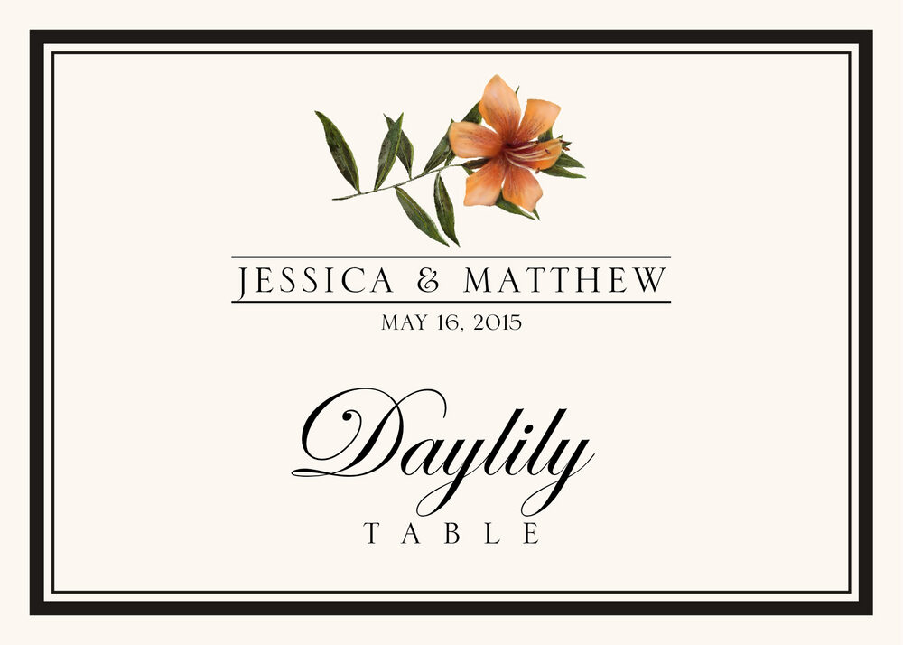 Assorted Flowers and Monogram  Table Names