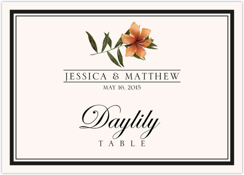 Assorted Flowers and Monogram  Table Names