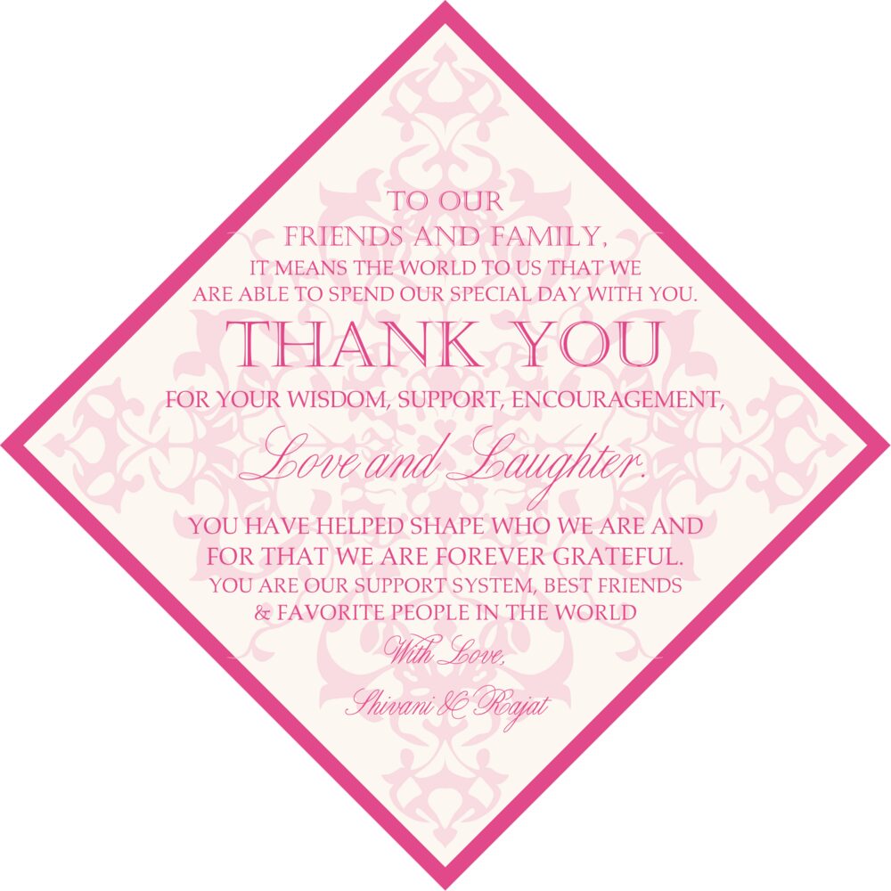 Diamond Mandala  Wedding Menus