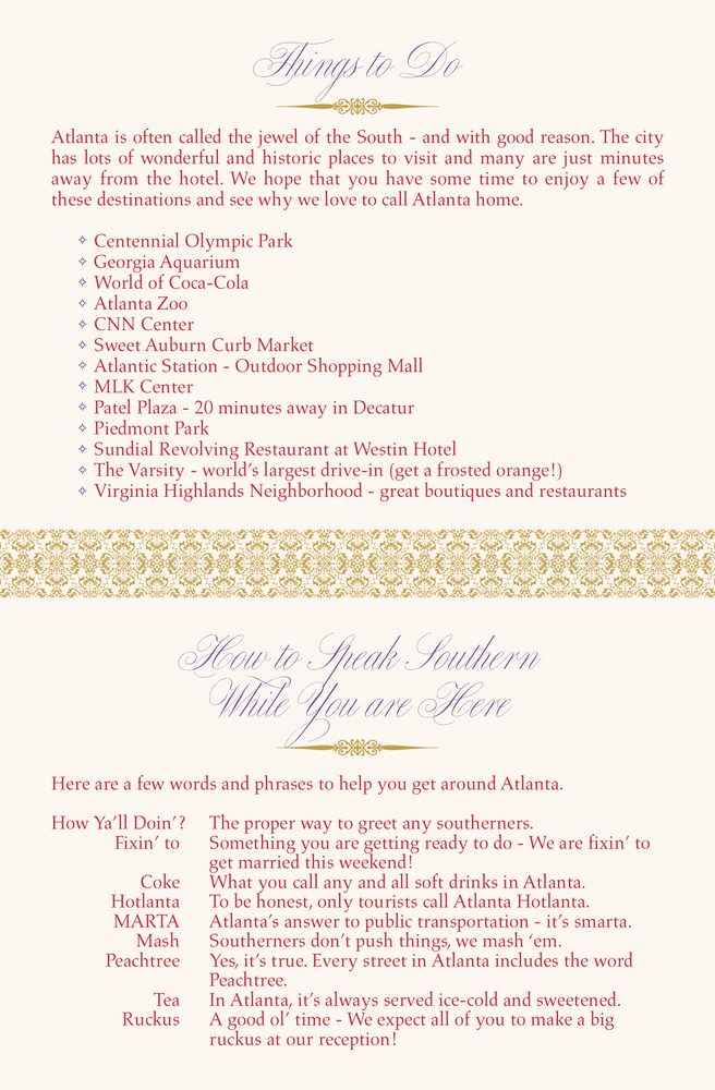 Diamond Mandala Welcome Letter  Wedding Programs