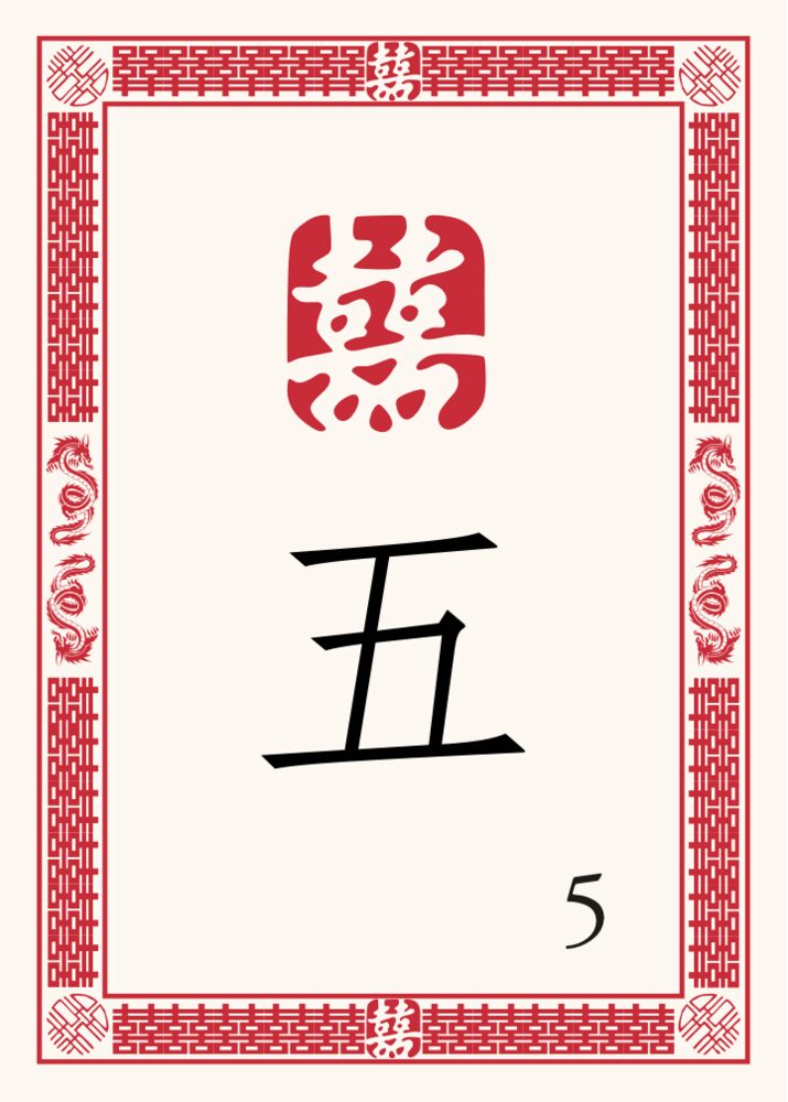 Chinese Double Happiness 07  Table Numbers