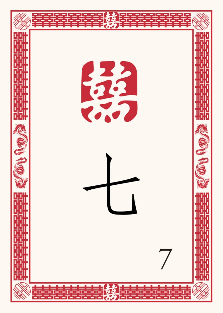 Chinese Double Happiness 07  Table Numbers