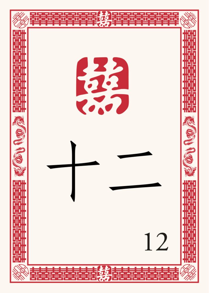 Chinese Double Happiness 07  Table Numbers