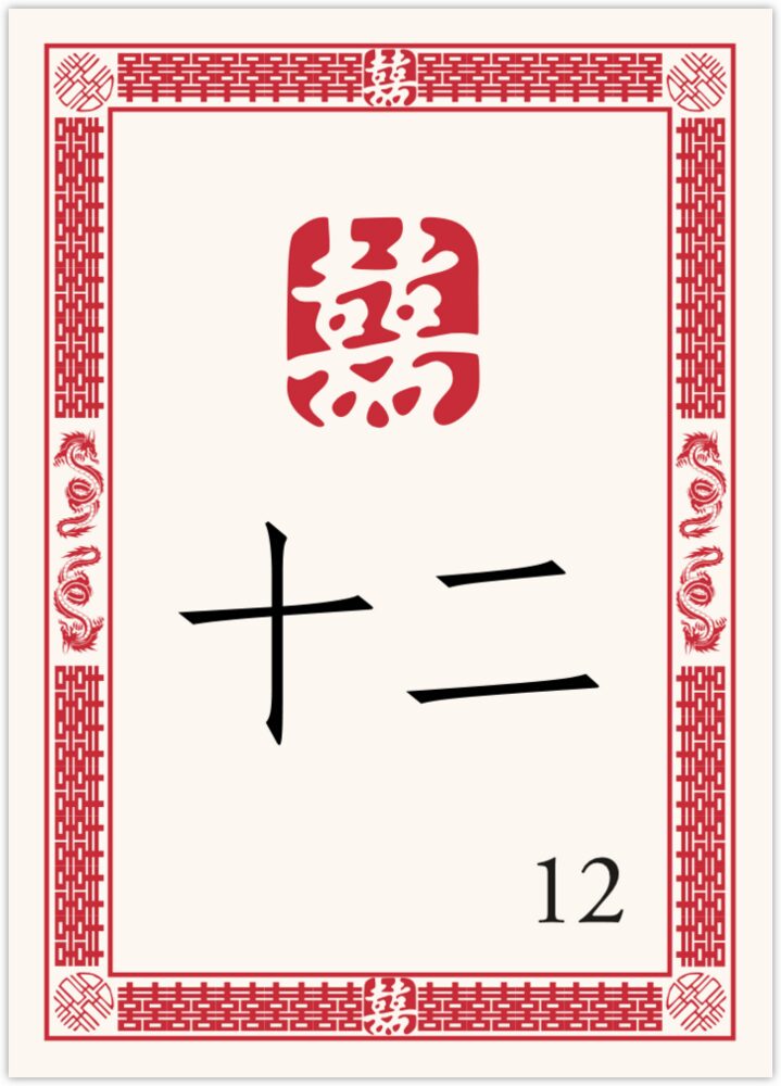Chinese Double Happiness 07  Table Numbers