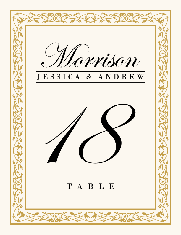 Edwardian Monogram 07  Table Numbers