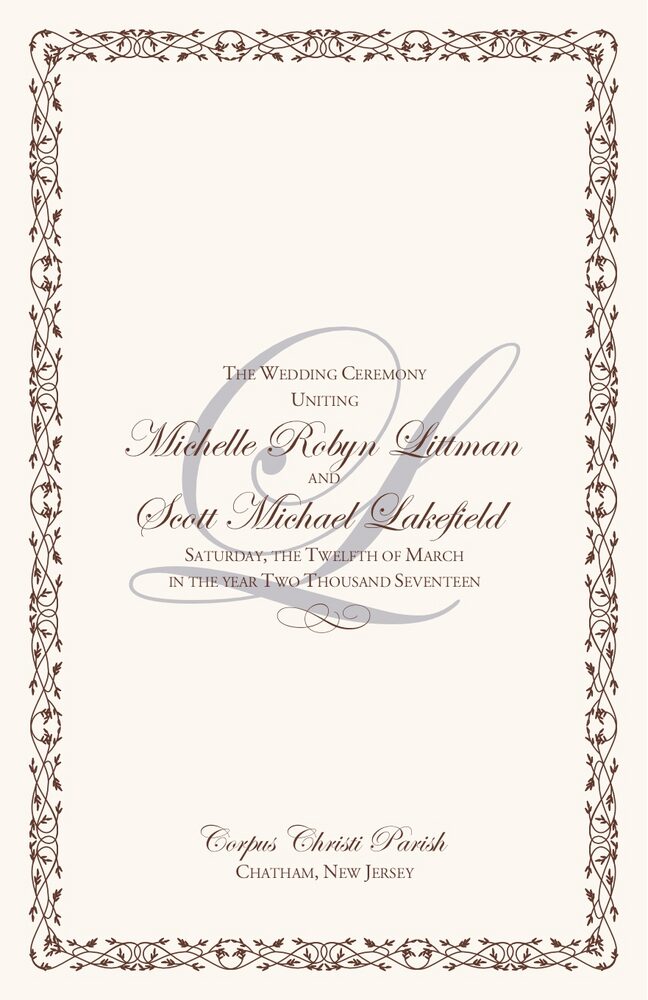 Edwardian Watermark  Wedding Programs