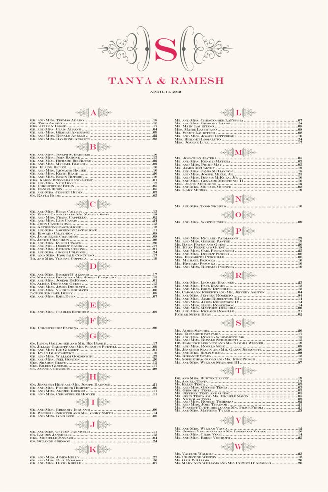 Engravers 6  Seating Charts