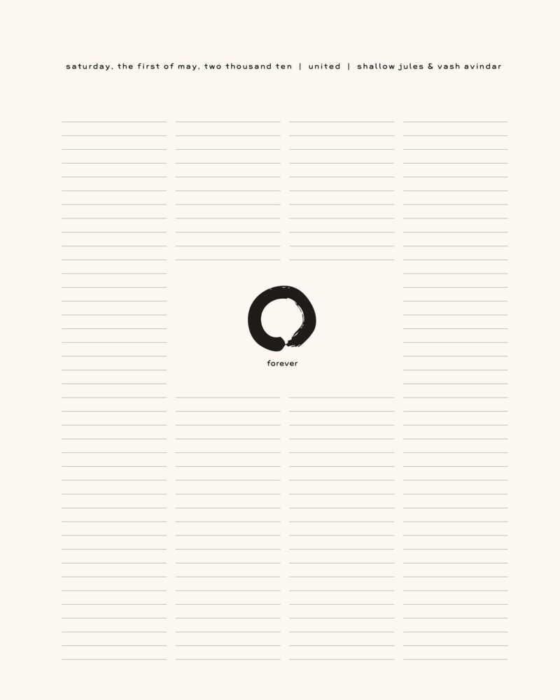 Forever - Enso (Zen Circle)  Wedding Certificates