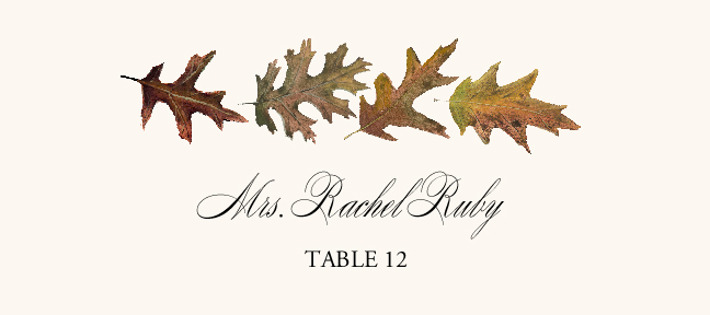 Leaf Pattern Assortment  Place Cards