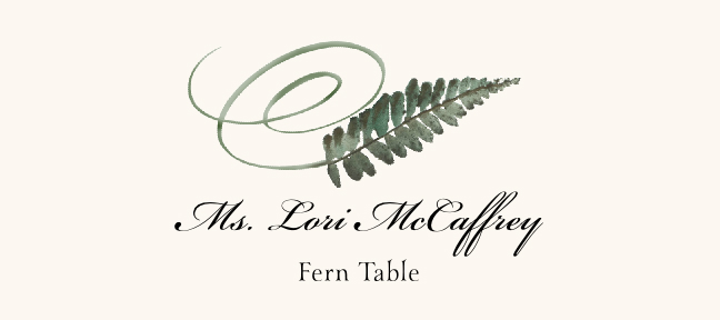 Assorted Swirly Leaves  Place Cards