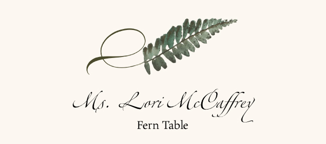 Assorted Twisty Leaves  Place Cards