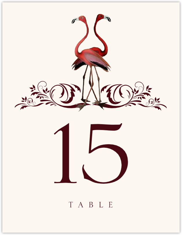 Fiery Flamingos  Table Numbers