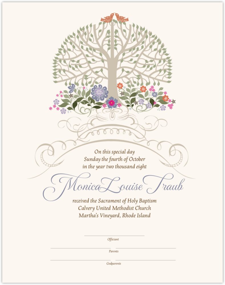 Flourish Garden Tree  Baby Certificates