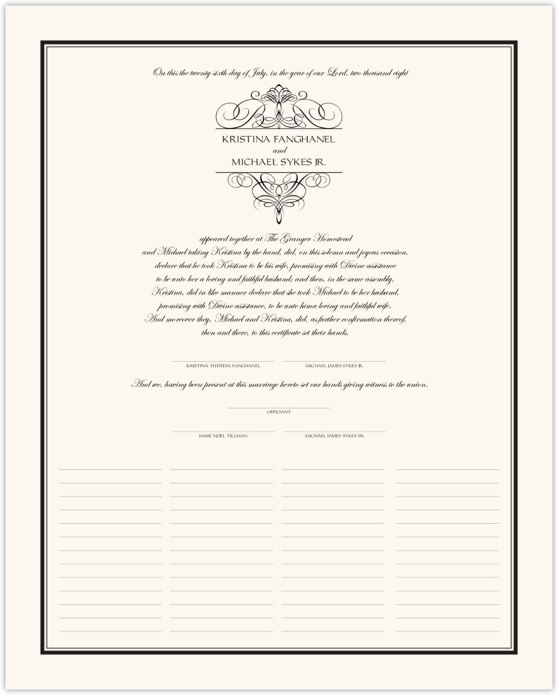 Flourish Monogram 01  Wedding Certificates