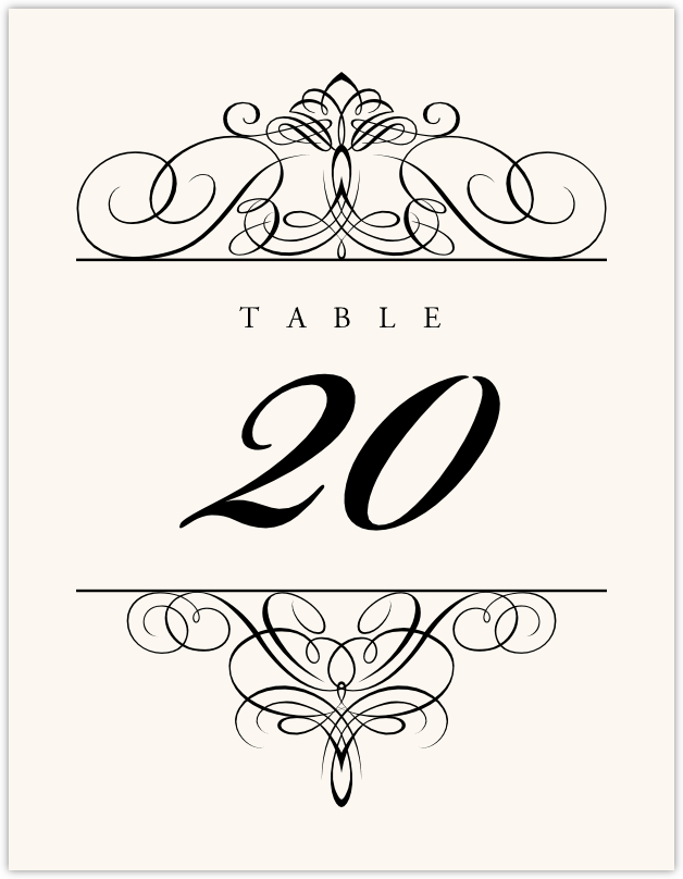 Flourish Monogram 01A  Table Numbers