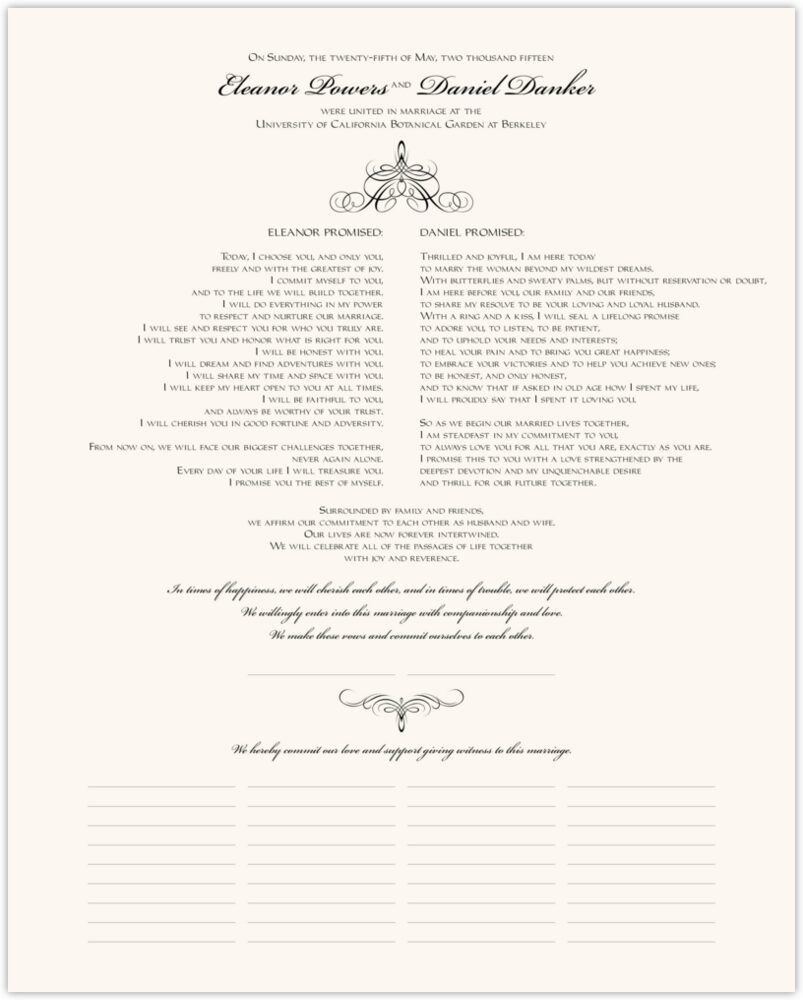 Flourish Monogram 02B  Wedding Certificates