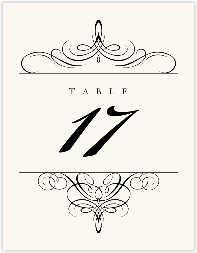 Flourish Monogram 02  Table Numbers
