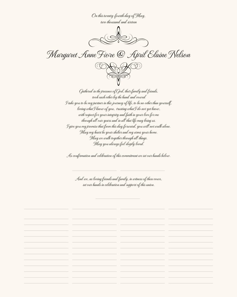 Flourish Monogram 02A  Wedding Certificates