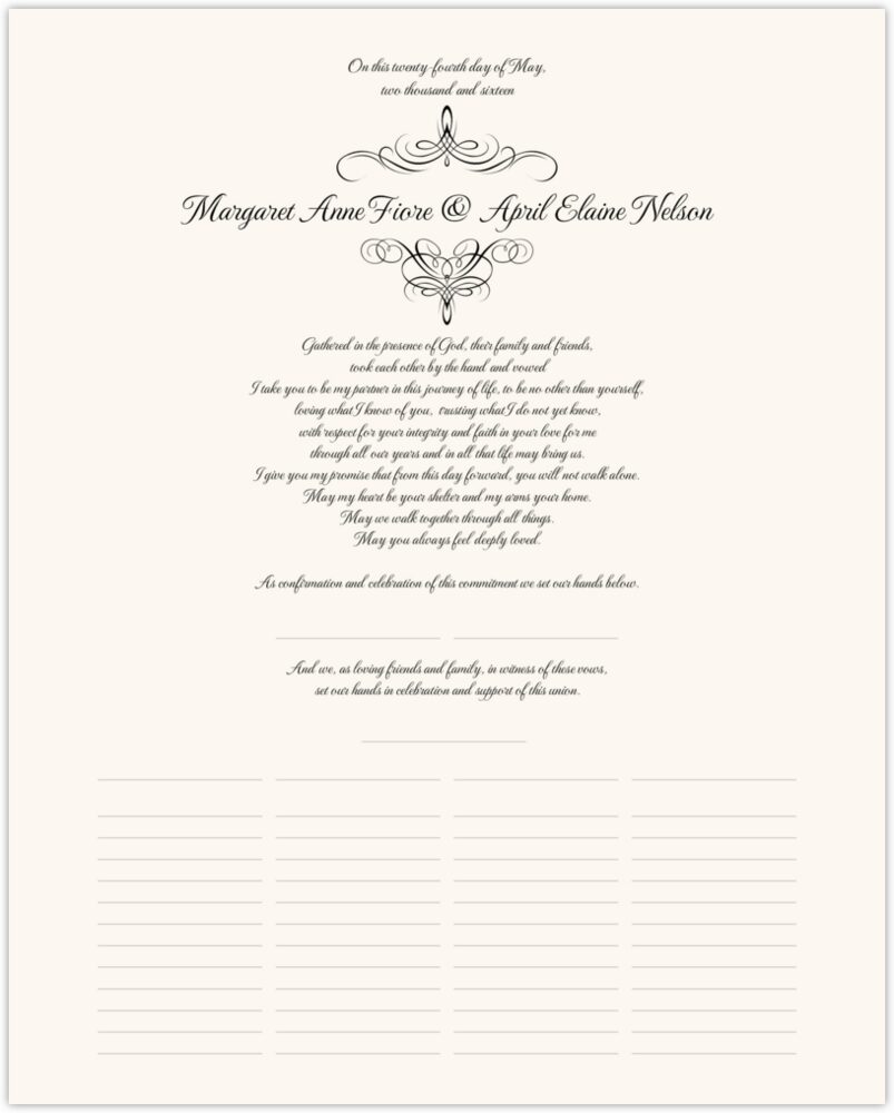 Flourish Monogram 02A  Wedding Certificates
