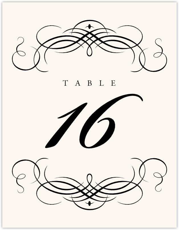 Flourish Monogram 03  Table Numbers