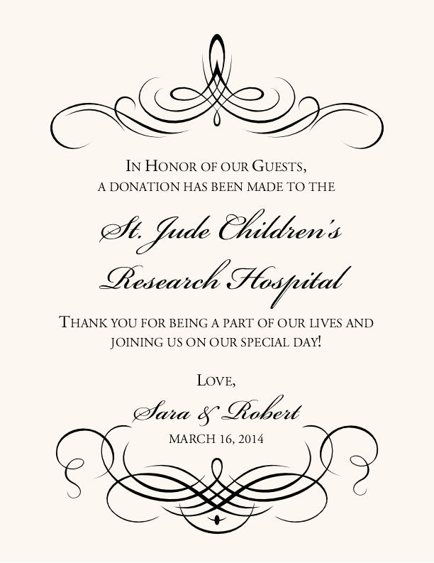 Flourish Monogram 04  Donation Cards