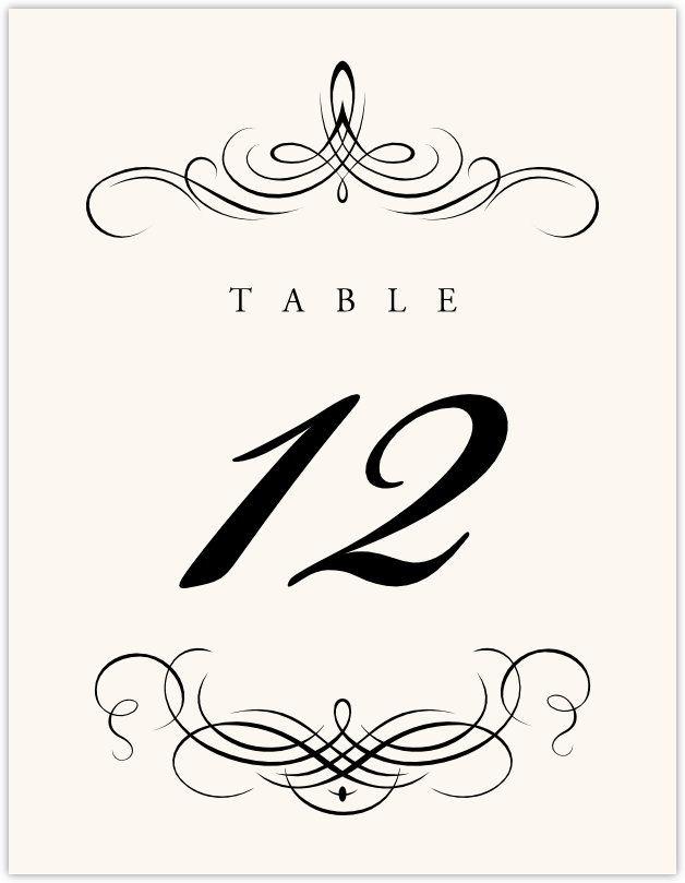 Flourish Monogram 04  Table Numbers
