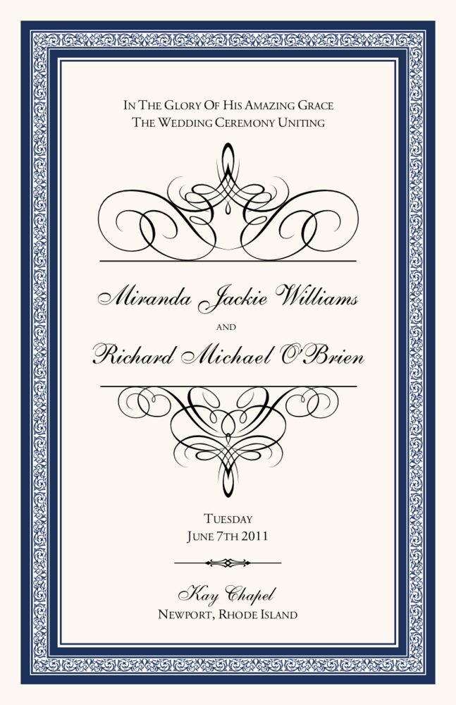 Flourish Monogram 05  Wedding Programs