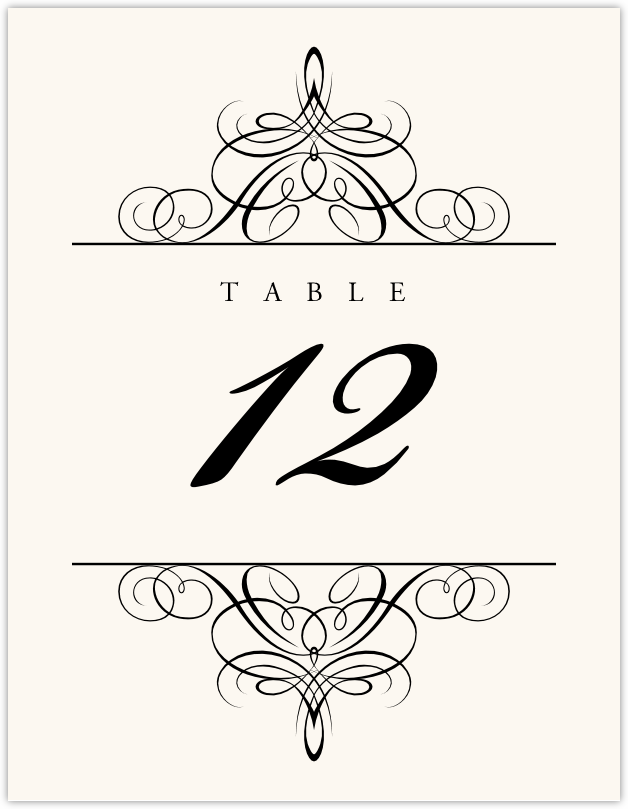Flourish Monogram 07  Table Numbers