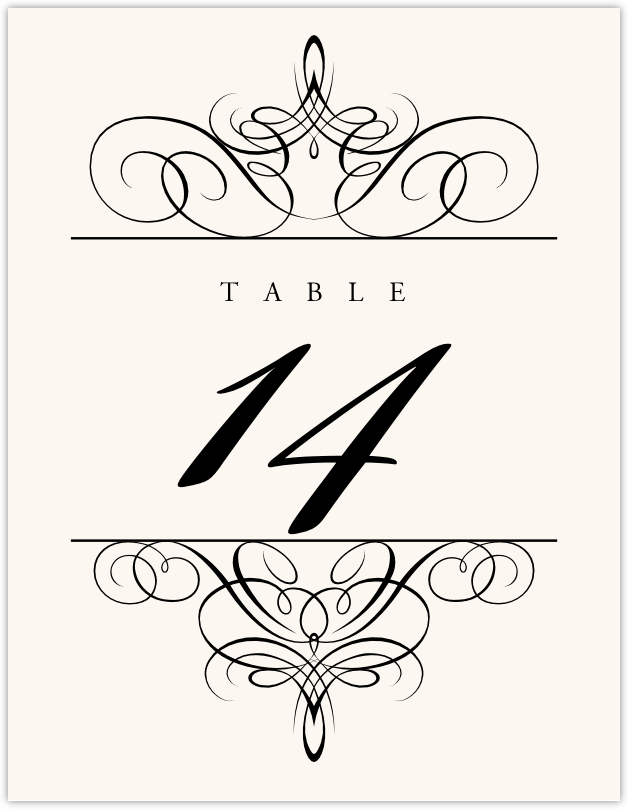 Flourish Monogram 05  Table Numbers