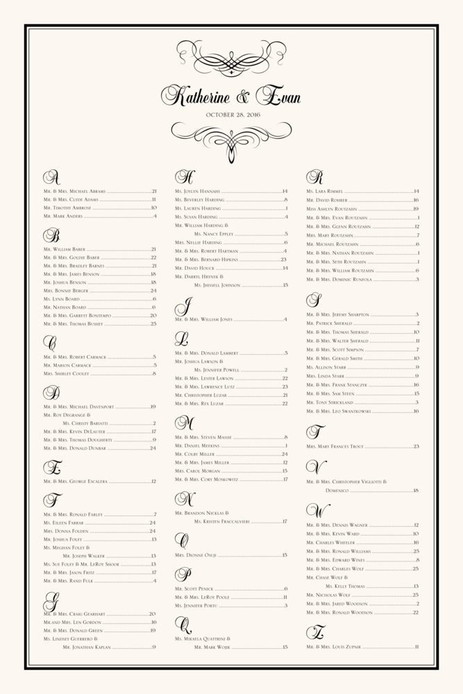 Flourish Monogram 08  Seating Charts